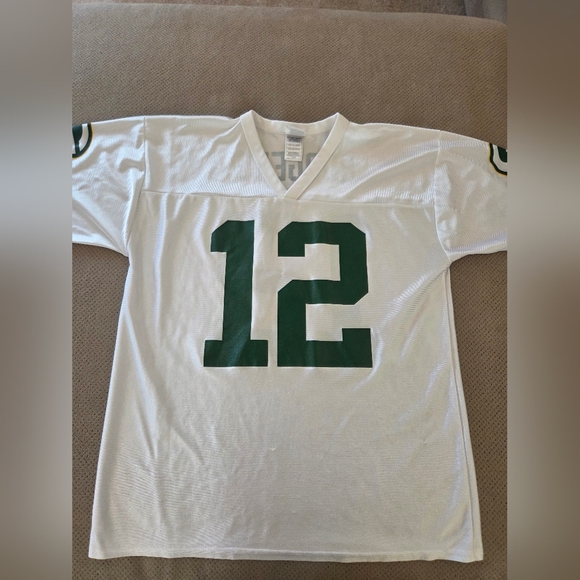 Nfl Aaron Rodgers Packers  White Jersey #12 100% POLYESTER Preowned - Picture 3 of 16